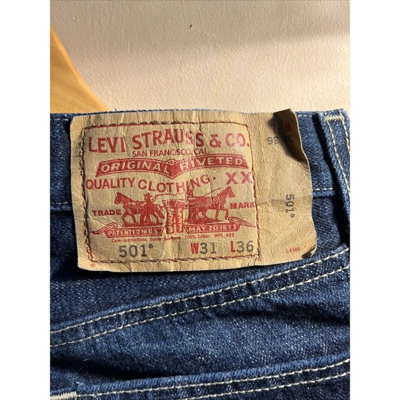 Levi's 501 Original Fit Jeans Men's 31x36 Medium Denim Button Fly - Picture 10 of 14